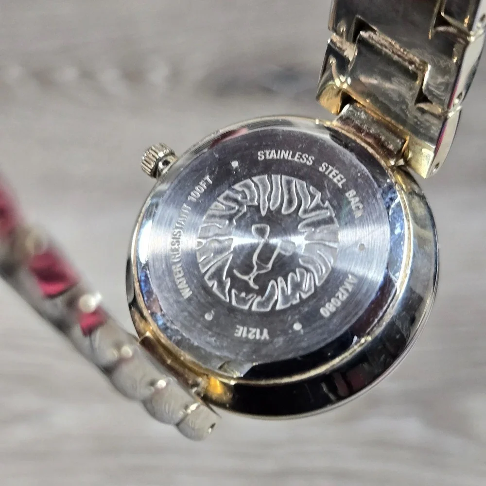 Anne‎ Klein AK/2080 Diamond Black Dial Two Tone Stainless Steel Women's Watch S5